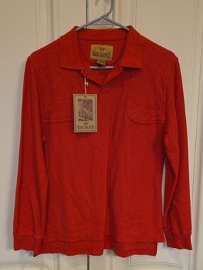 King Ranch Women's Red Long-Sleeve Polo Top